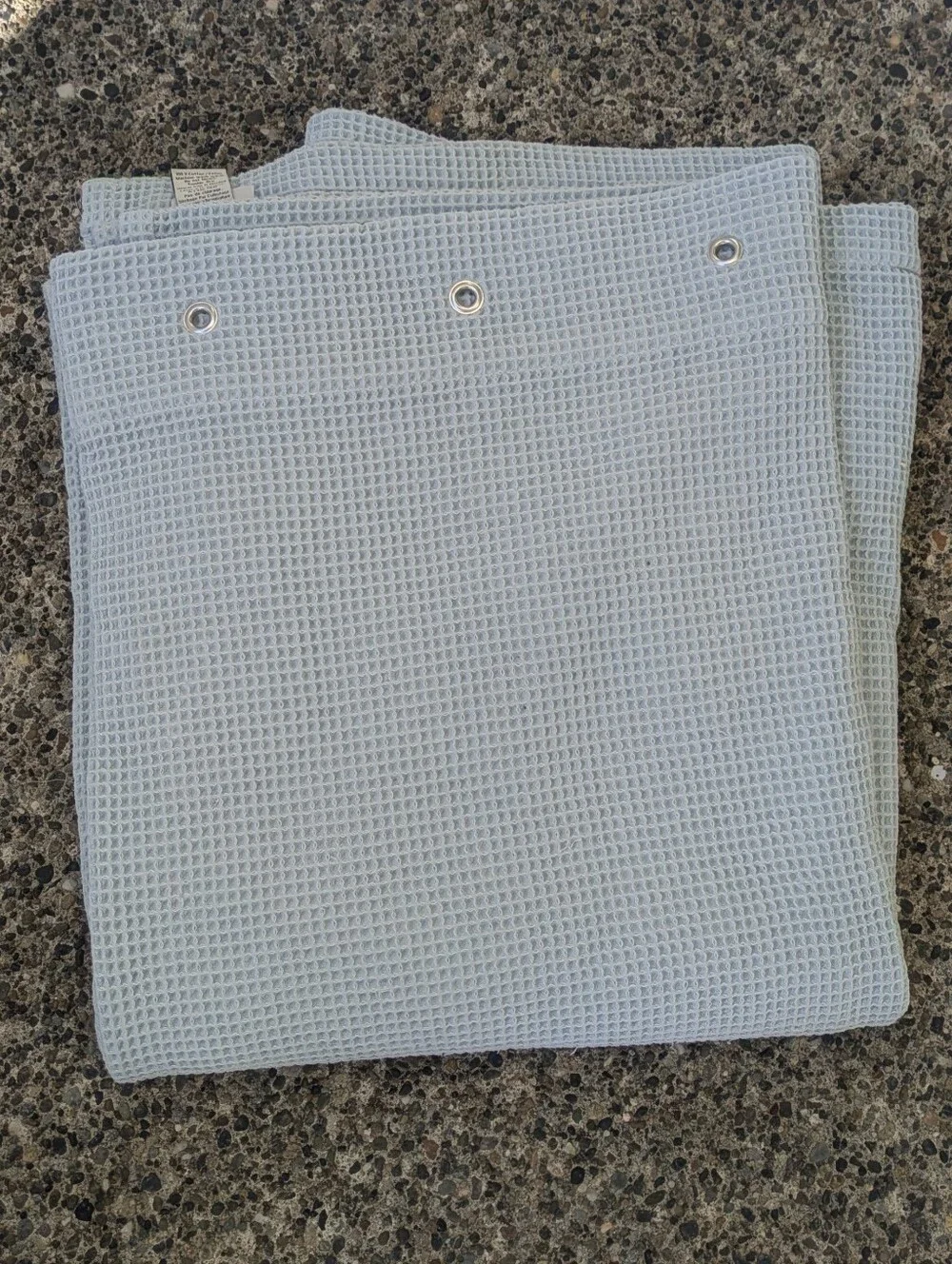 Pottery Barn Light Blue Cotton Waffle Knit 72